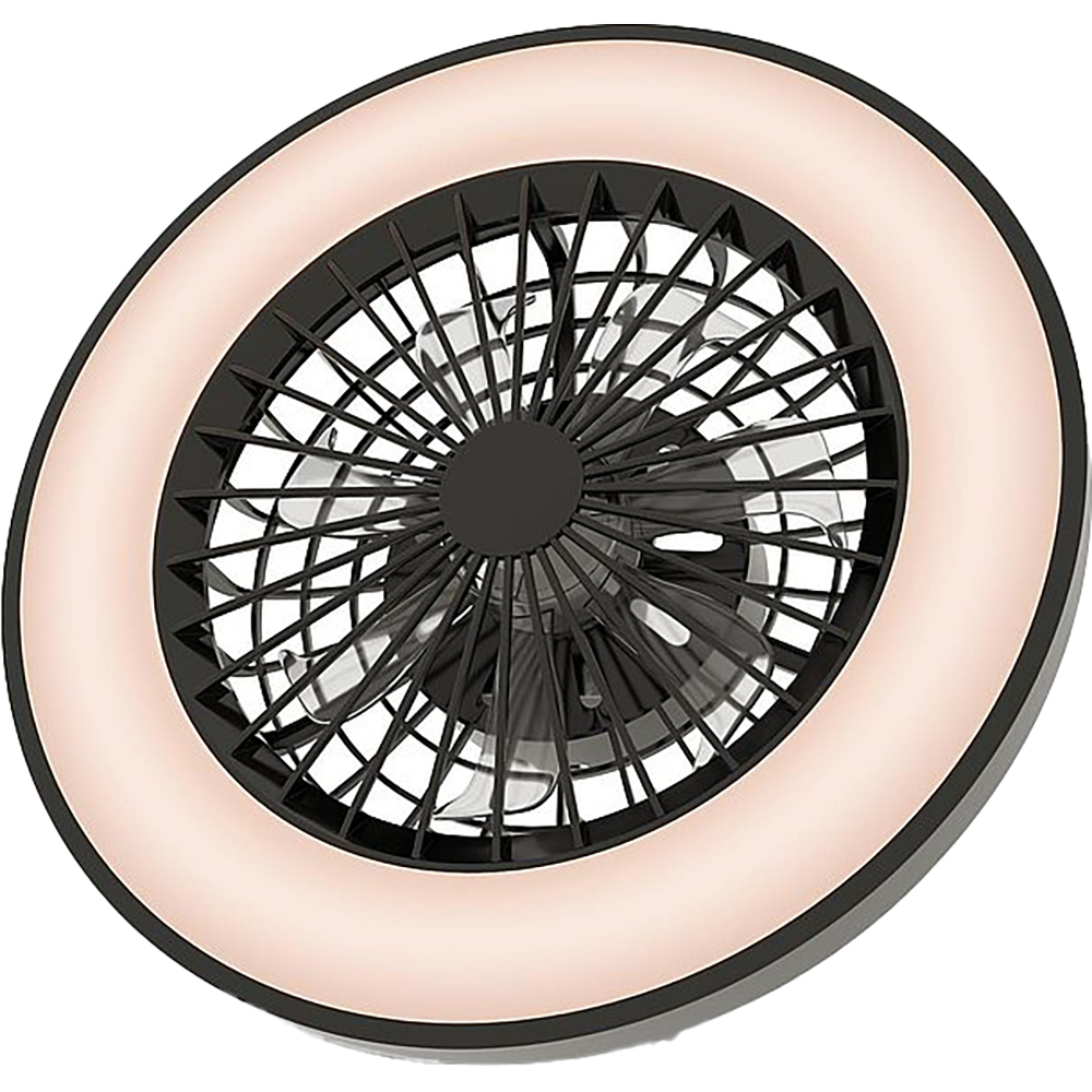 Plafoniera LED cu ventilator 24W AVIDE Wanda-B, 24W, 5200lm, 485mm, 3000K, 4000K, 6500K, negru
