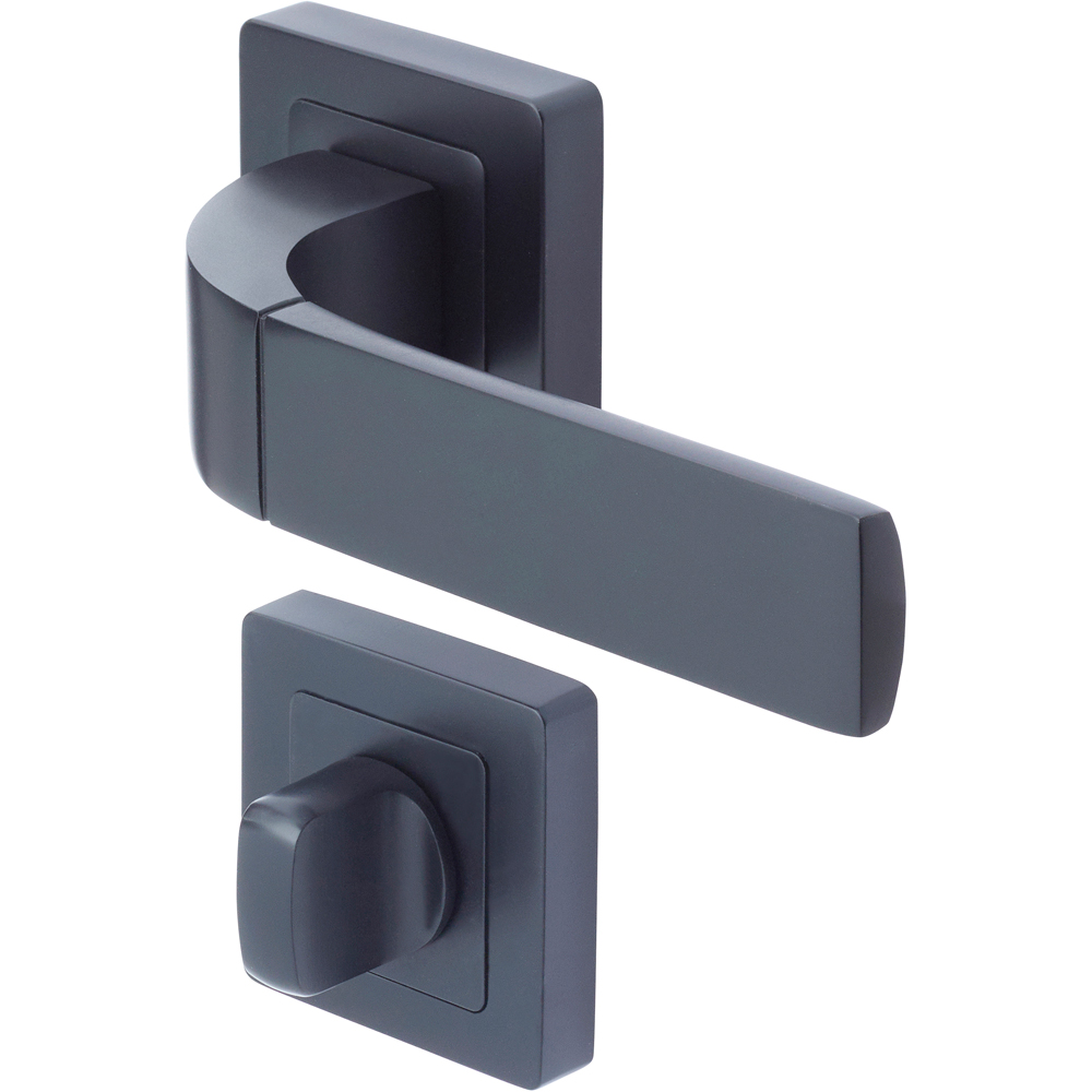 Maner cu rozeta YALE, aluminiu, 130 mm, 2 bucati, negru