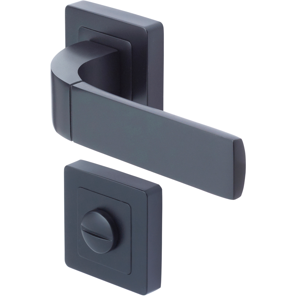 Maner cu rozeta YALE, aluminiu, 130 mm, 2 bucati, negru