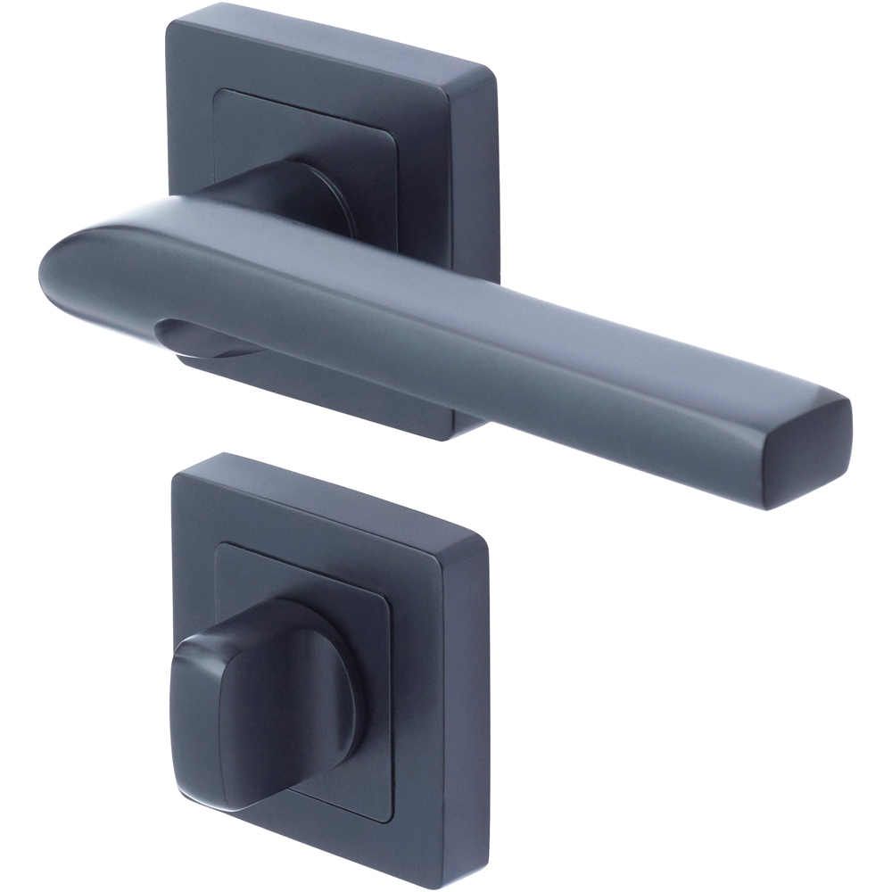 Maner cu rozeta YALE, aluminiu, 130 mm, 2 bucati, negru