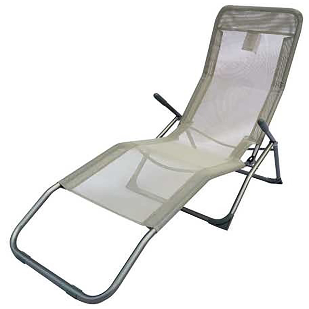 Sezlong gradina Ucamp Sylt, otel, 140 x 60 x 100 cm, gri