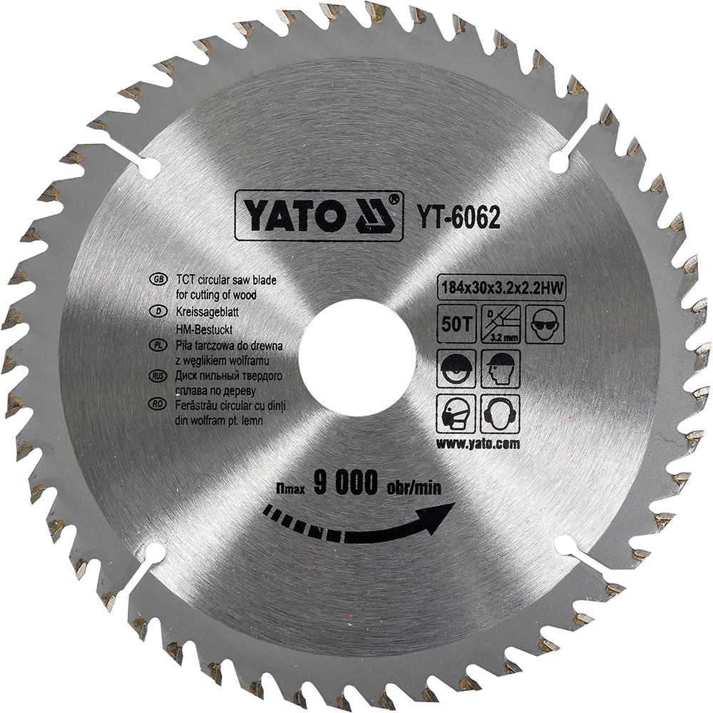 Disc circular pentru lemn YATO, 50T, 184x30mm