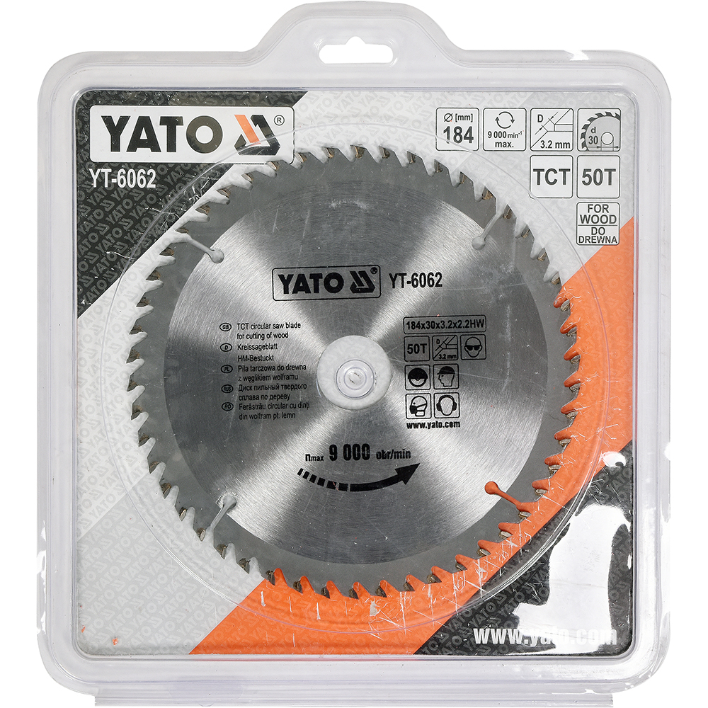 Disc circular pentru lemn YATO, 50T, 184x30mm
