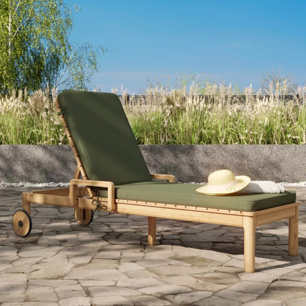 Perna pentru sezlong GOODHOME, 197 x 65 x 6 cm, poliester, verde