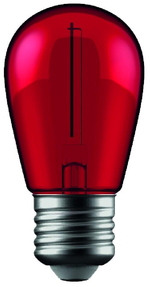 Bec LED AVIDE ABDLS44F-1W-R, 1W, E27, 50lm, rosu