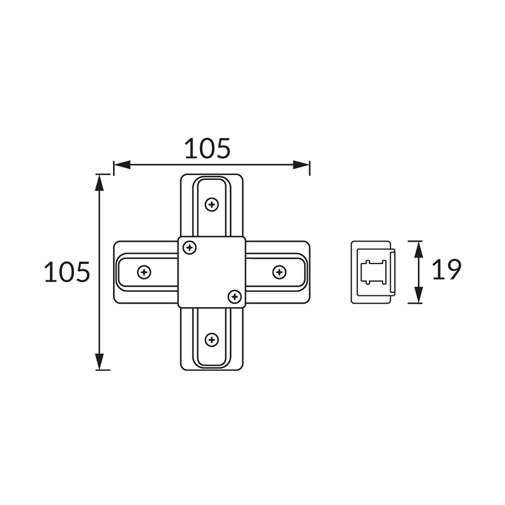 Conector X STRUHM, alb