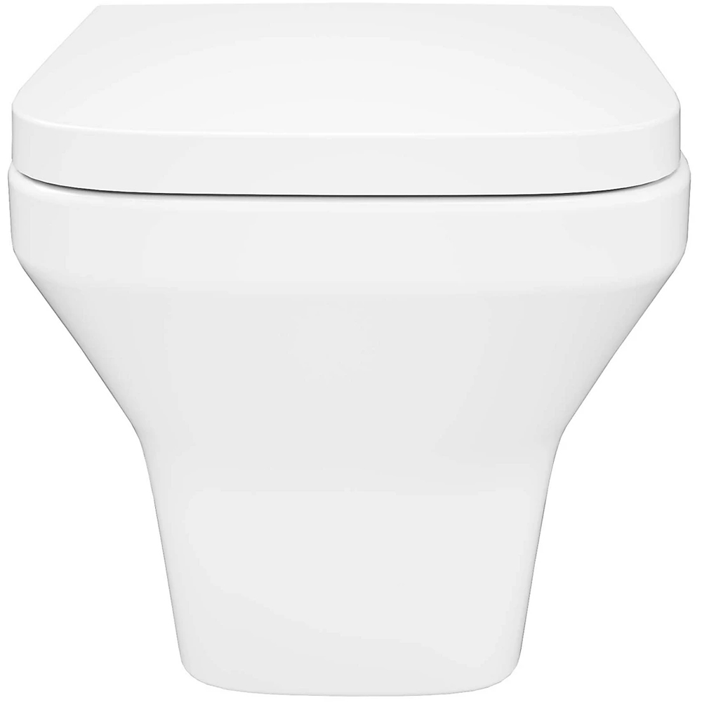 Vas WC suspendat GOODHOME Teesta, ceramica, capac duroplast, inchidere lenta, 36 x 53 x 35 cm, alb