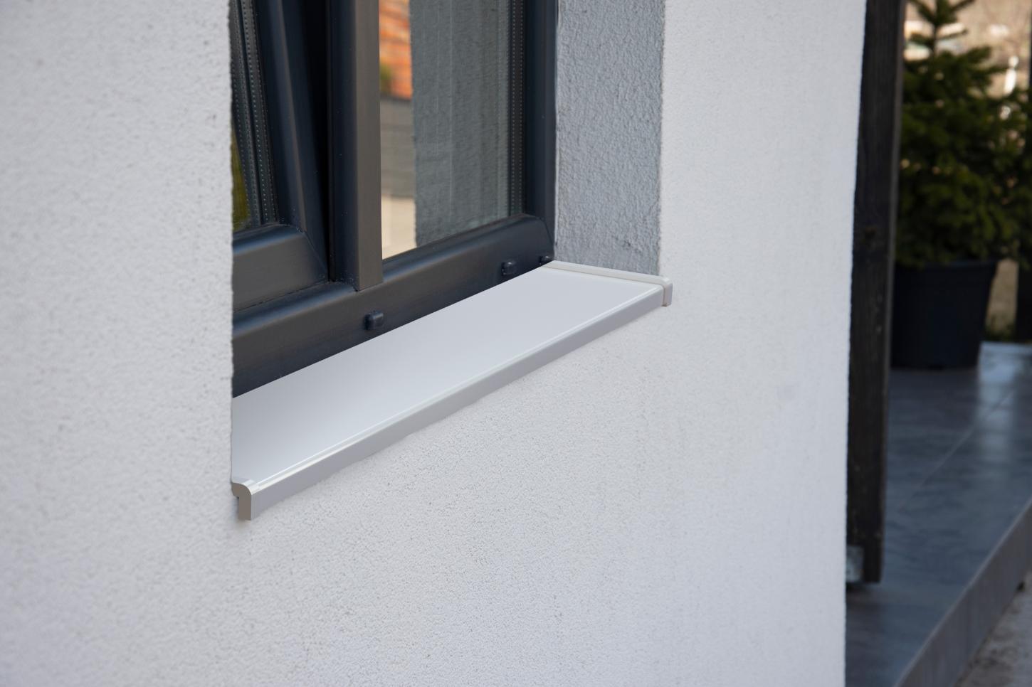 Glaf exterior BRAVO, aluminiu, 150 x 16.5 cm, alb