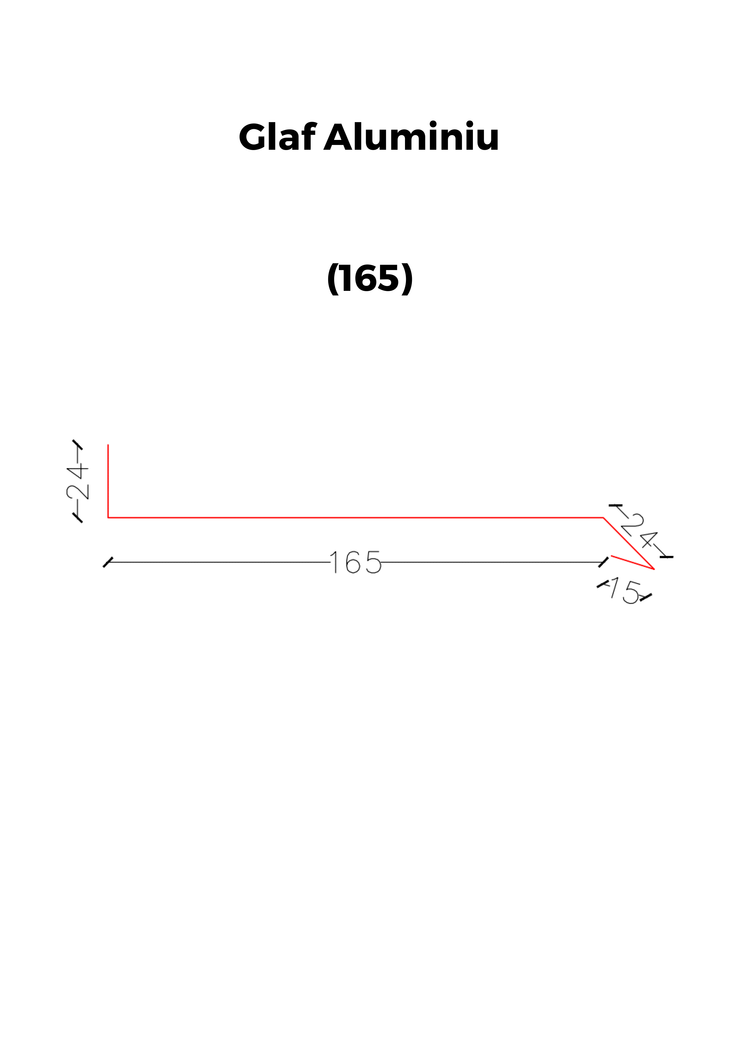 Glaf exterior BRAVO, aluminiu, 150 x 16.5 cm, alb