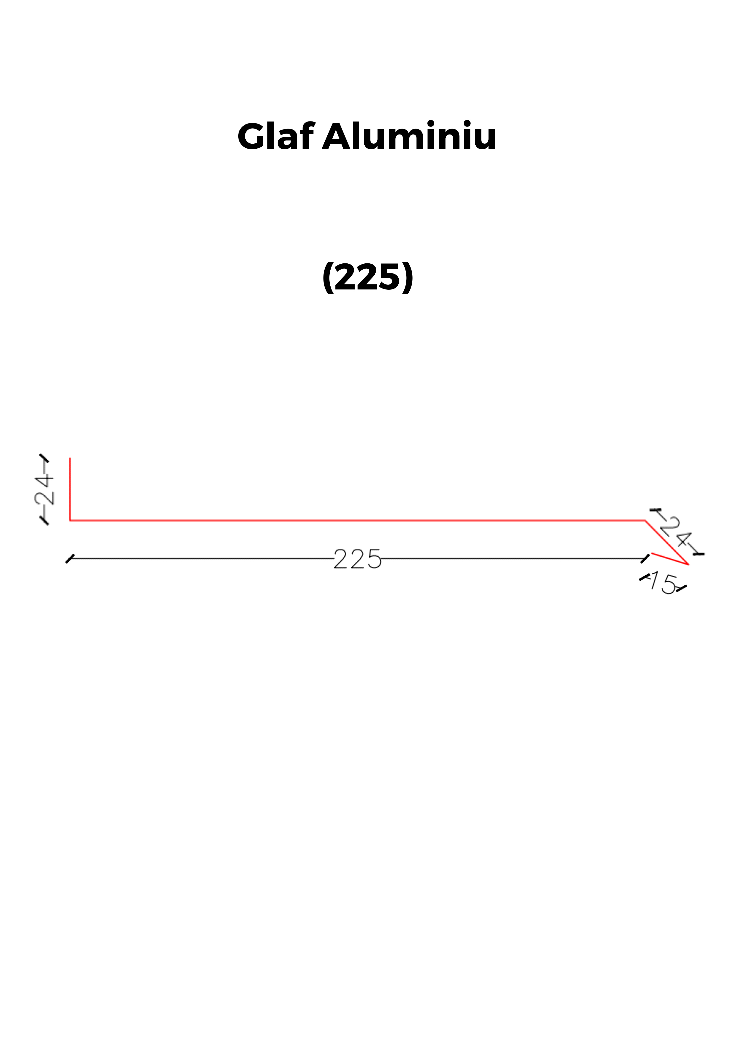 Glaf exterior BRAVO, aluminiu, 150 x 22.5 cm, alb