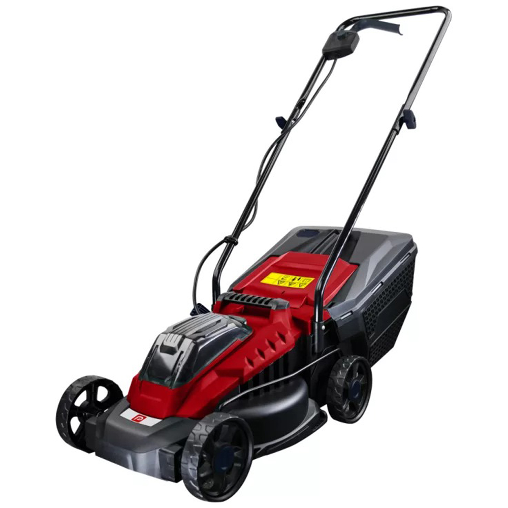 Masina de tuns iarba pe acumulator PERFORMANCE POWER, Electrica, 18V, latime taiere 32 cm, cos 30L, negru-rosu