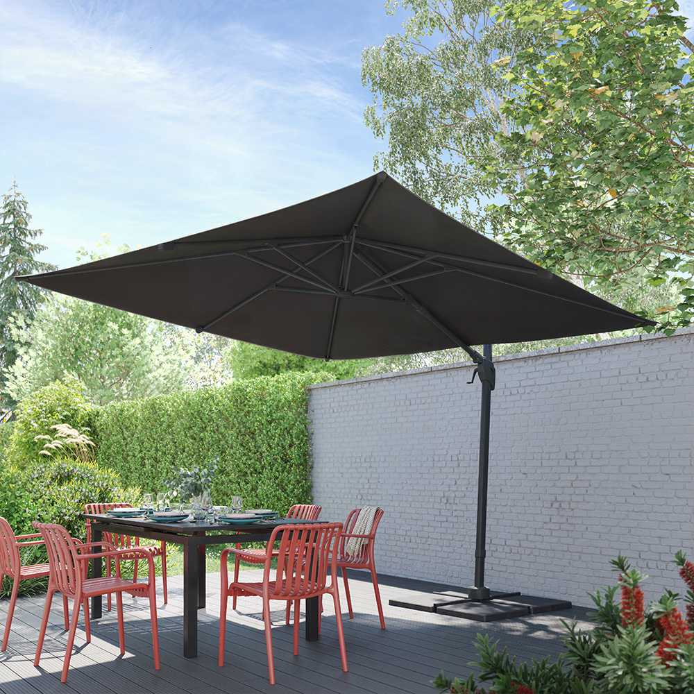 Umbrela de exterior GOODHOME Corby, 3 x 3m, negru