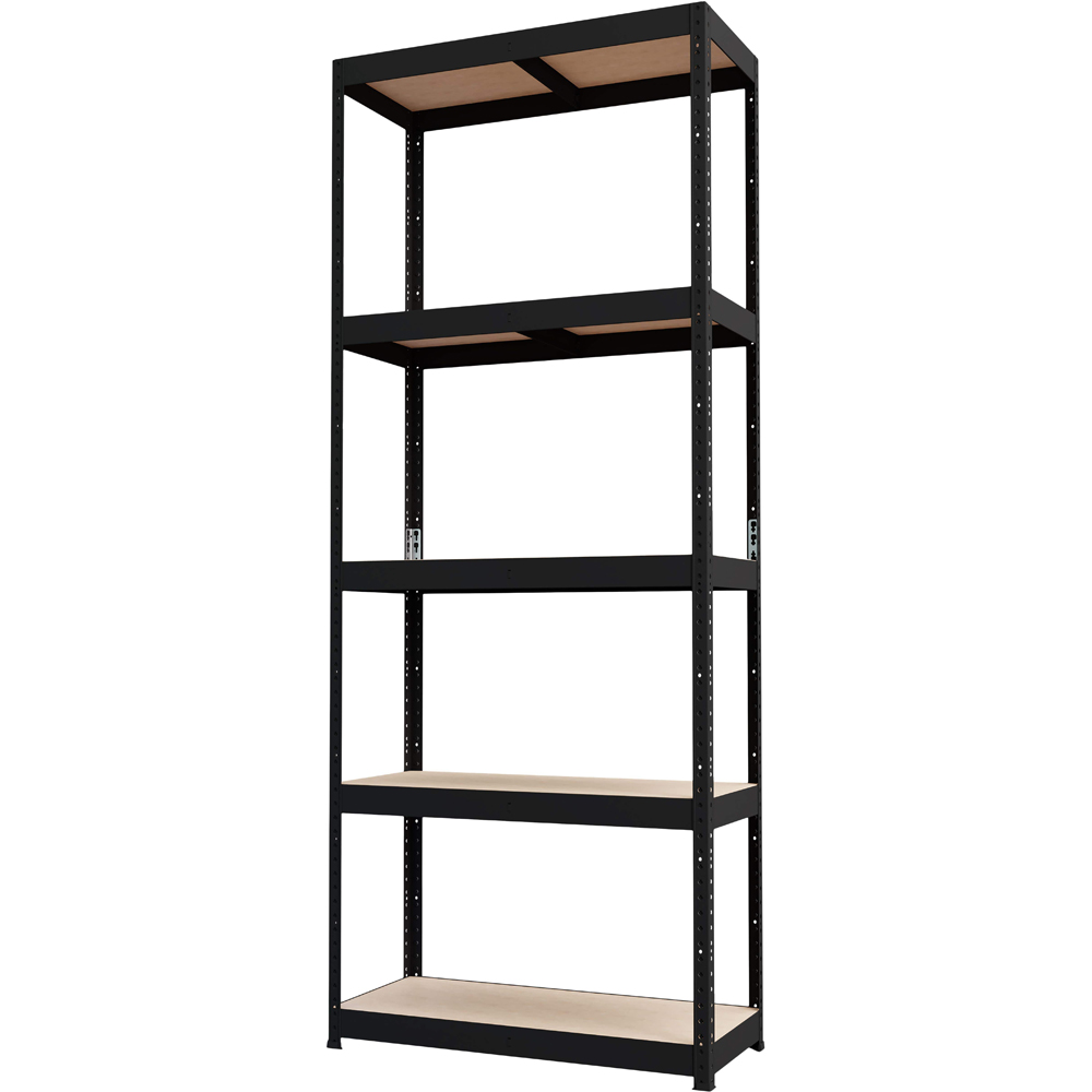 Raft atelier GOODHOME Ryle, metal, 75 x 35 x 179 cm, 100 kg/polita, negru
