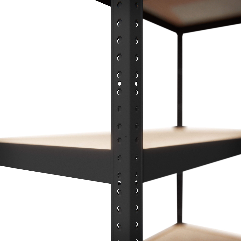 Raft atelier GOODHOME Ryle, metal, 75 x 35 x 179 cm, 100 kg/polita, negru