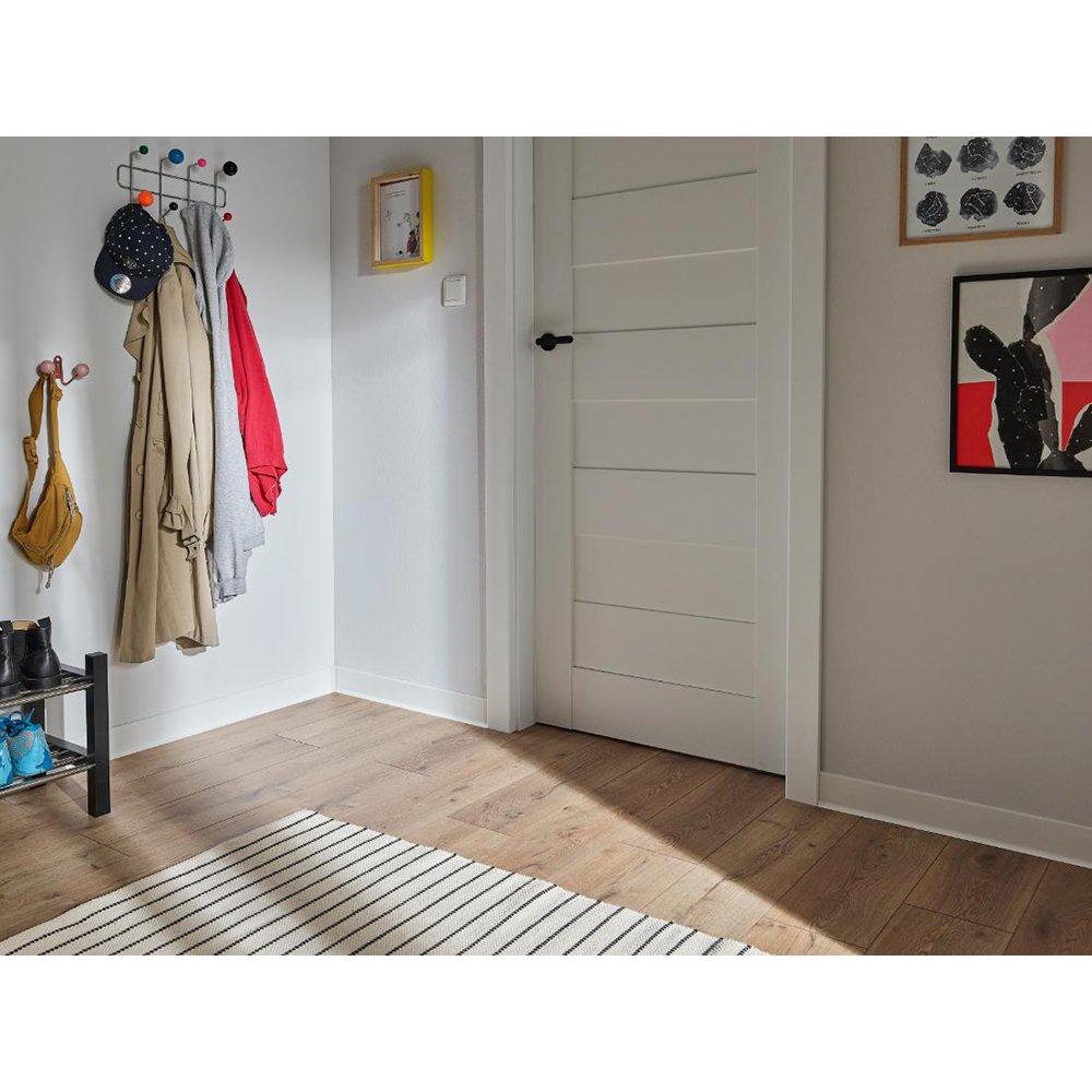 Plinta parchet VILO Linela 401, PVC, 200 x 8 x 1.6 cm, alb