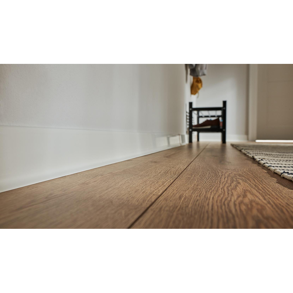 Plinta parchet VILO Linela 401, PVC, 200 x 8 x 1.6 cm, alb