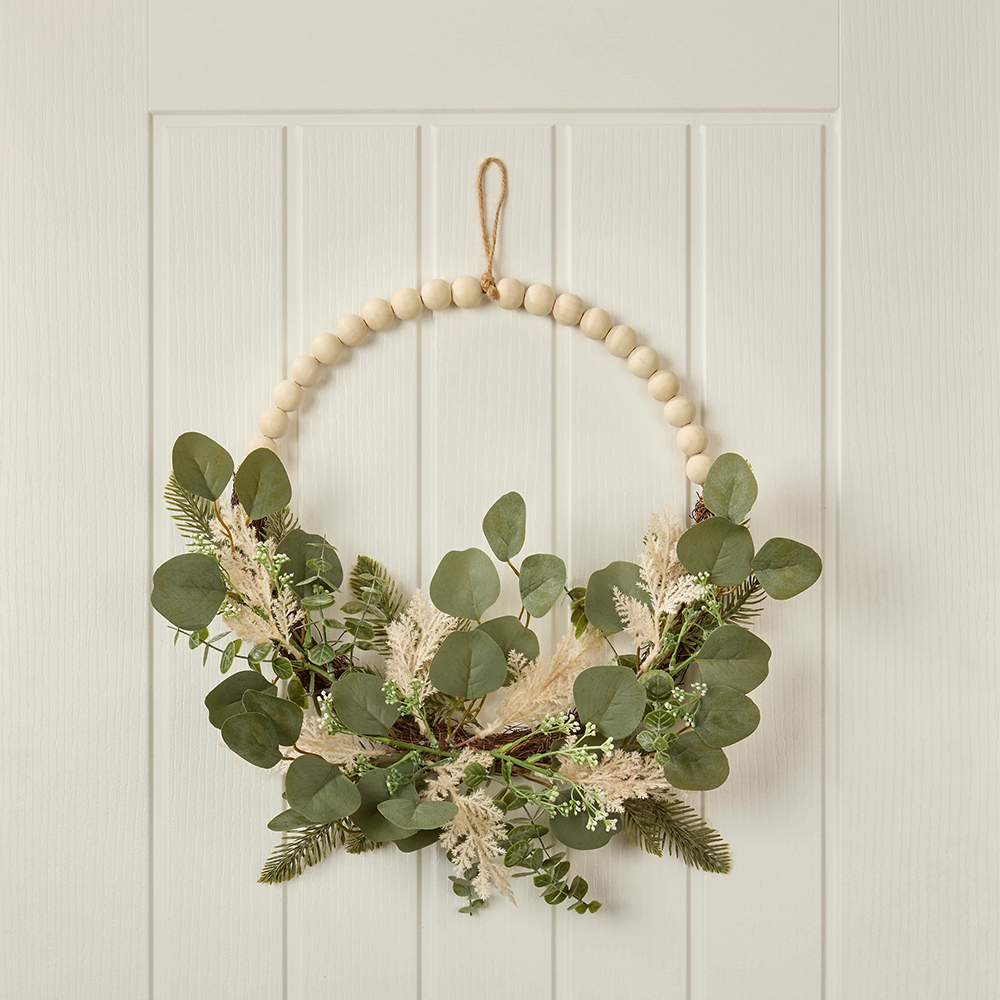 Coronita de Craciun pentru usa, 50 cm, maro deschis-verde