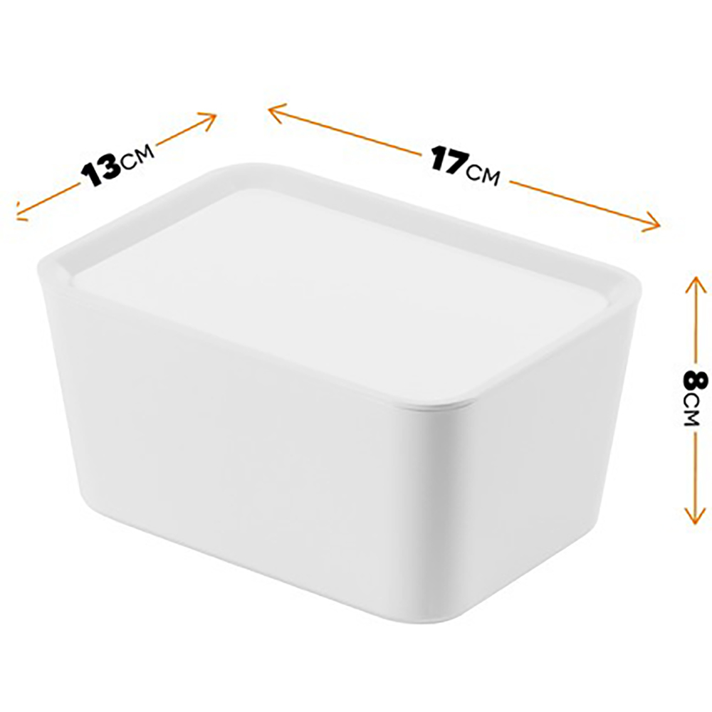 Cutie cu capac 17 x 13 x 8 cm, 1.4l, plastic, alb