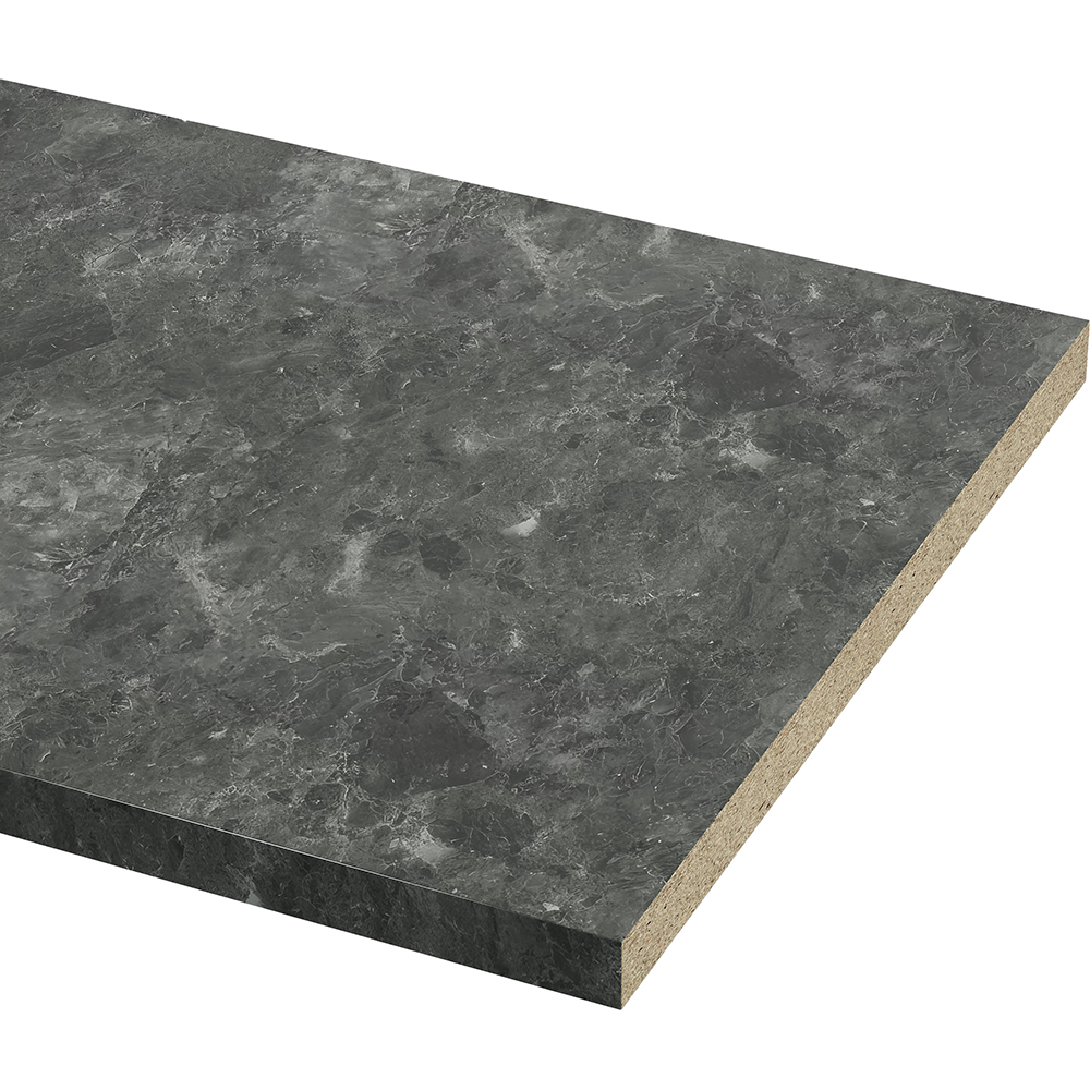 Blat bucatarie GOODHOME, 300 x 62 x 3.8 cm, PAL, gri marmura