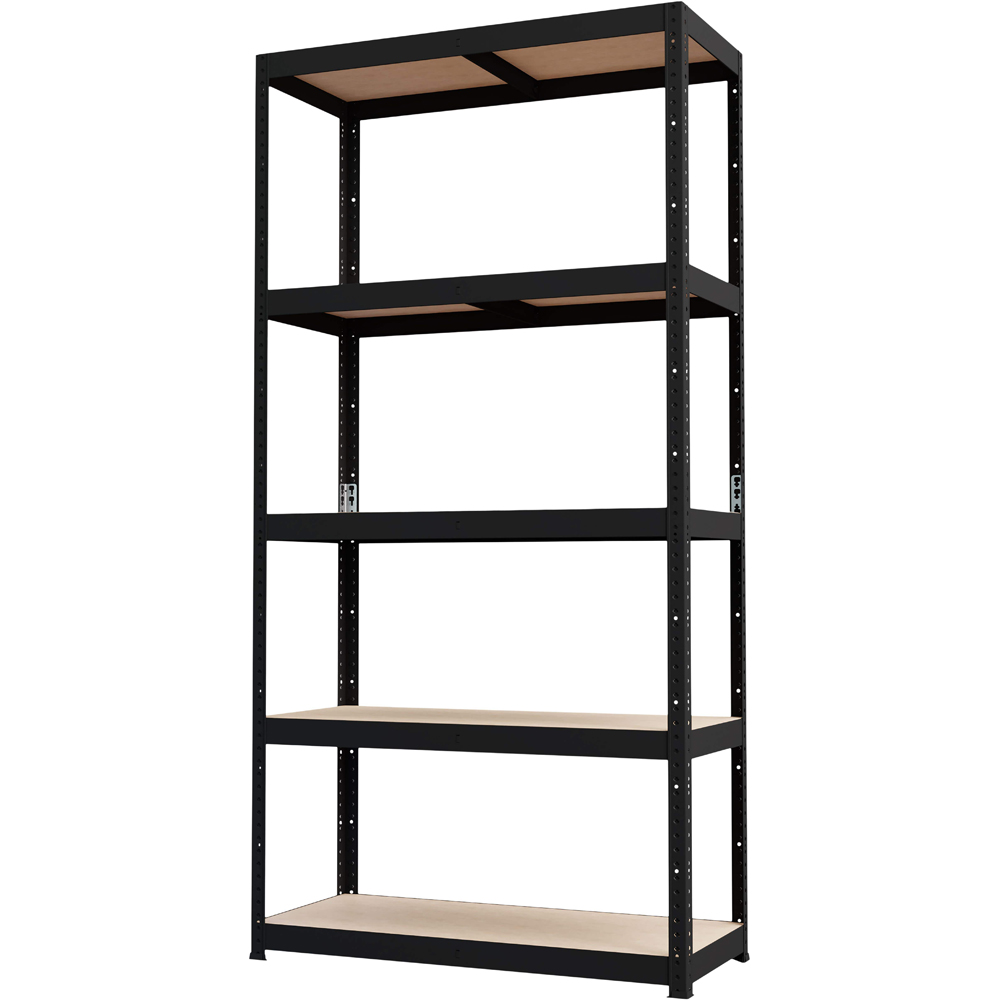 Raft atelier GOODHOME Ryle, metal, 90 x 40 x 179 cm, 100 kg/polita, negru