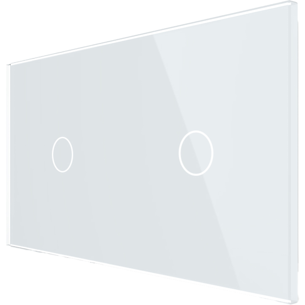Panou sticla LIVOLO VL-P701/01-4W, 2 x intrerupator touch , alb