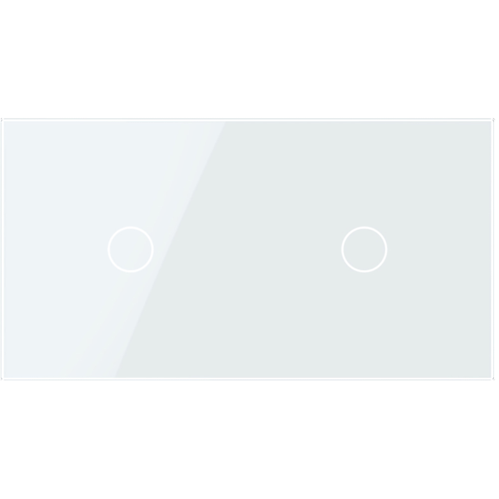 Panou sticla LIVOLO VL-P701/01-4W, 2 x intrerupator touch , alb