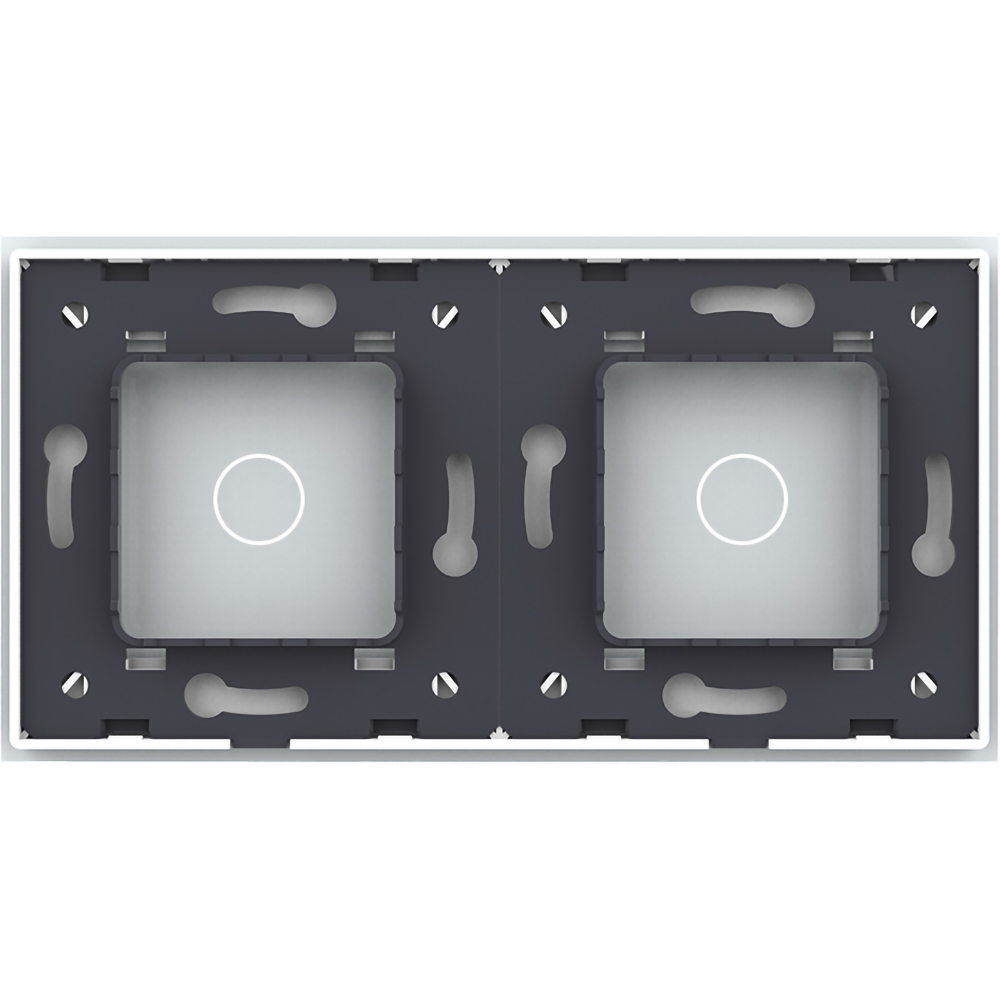 Panou sticla LIVOLO VL-P701/01-4W, 2 x intrerupator touch , alb