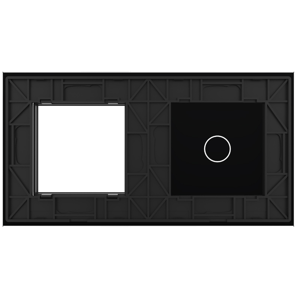Panou sticla LIVOLO VL-P701/E-4B, intrerupator touch + rama , negru