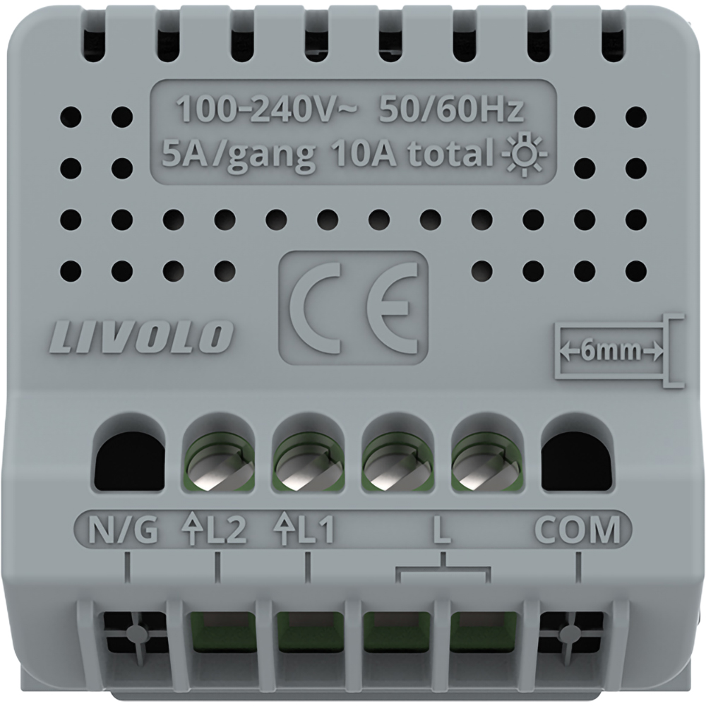 Modul intrerupator dublu tactil LIVOLO, 5A, gri