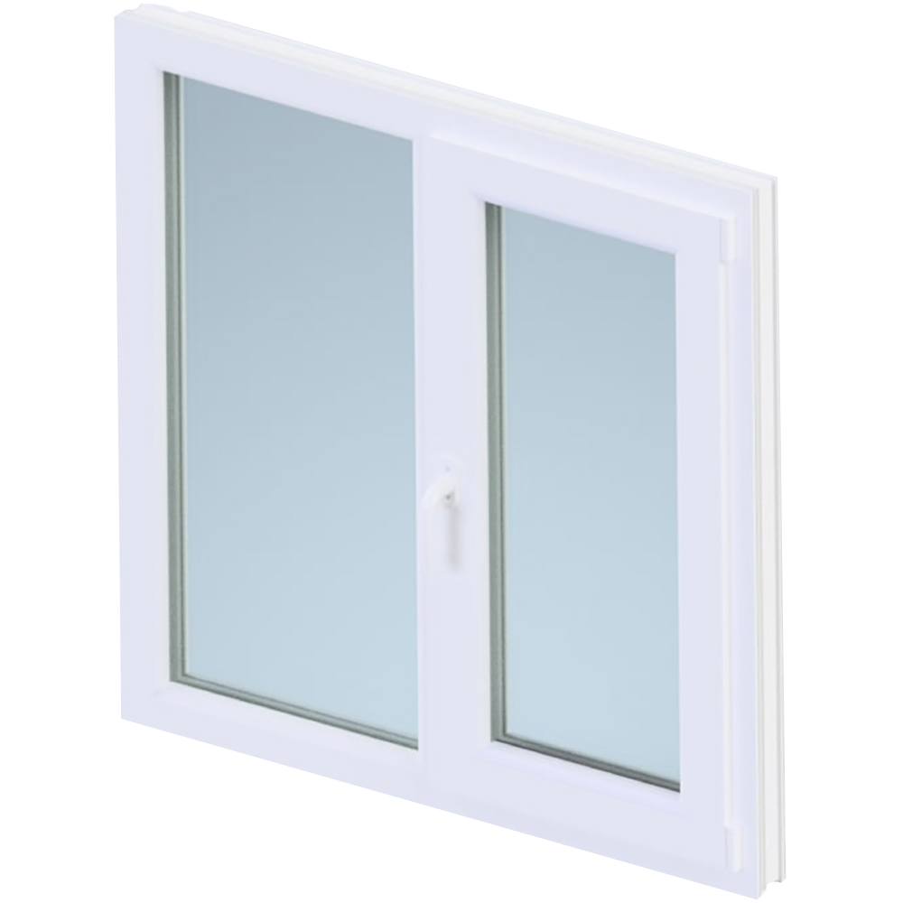 Fereastra termopan FORTIA, PVC, 4 camere, 100 x 100 cm, deschidere dreapta, alb