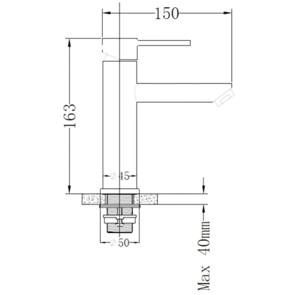 Baterie lavoar CASABLANCA Steel BLR2, ventil click-clack, inox periat