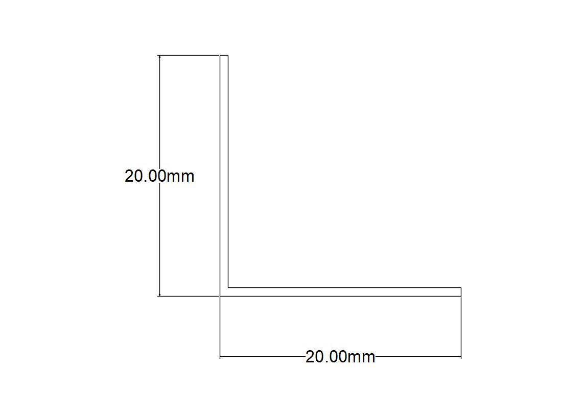 CORNIER PVC ALB 20X20MM 2M
