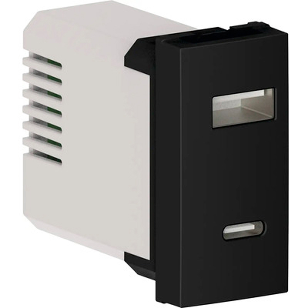 Priza USB HIMEL, interior, IP20, 1 modul, negru