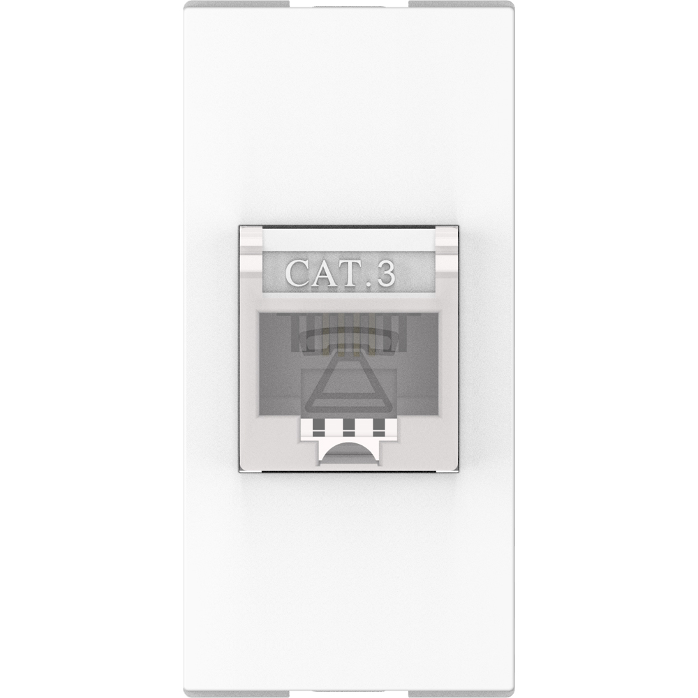 Priza telefon HIMEL, interior, IP20, 1 modul, alb