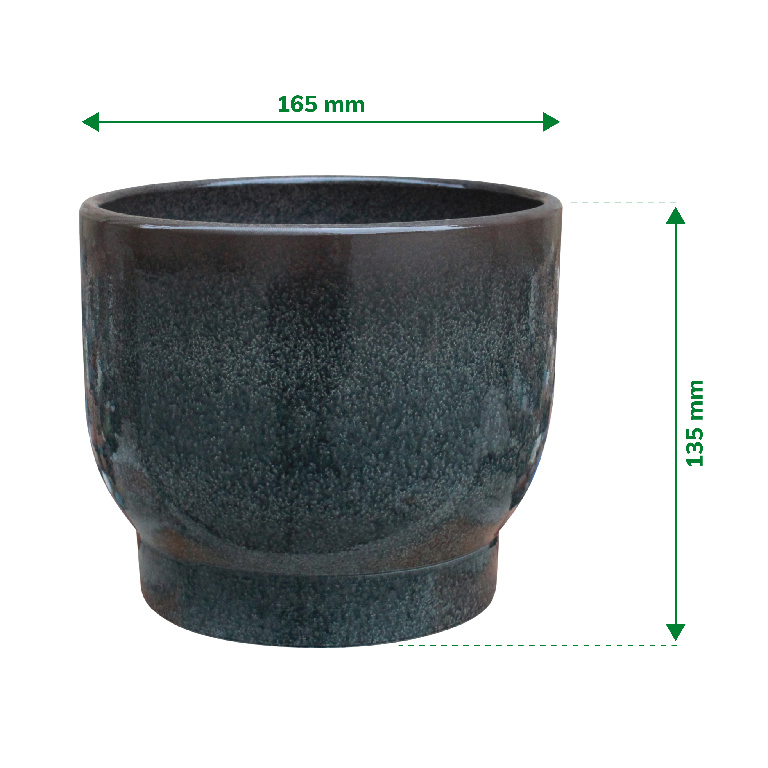 Ghiveci flori VERVE, argila, D 16.5 cm, dark shadow