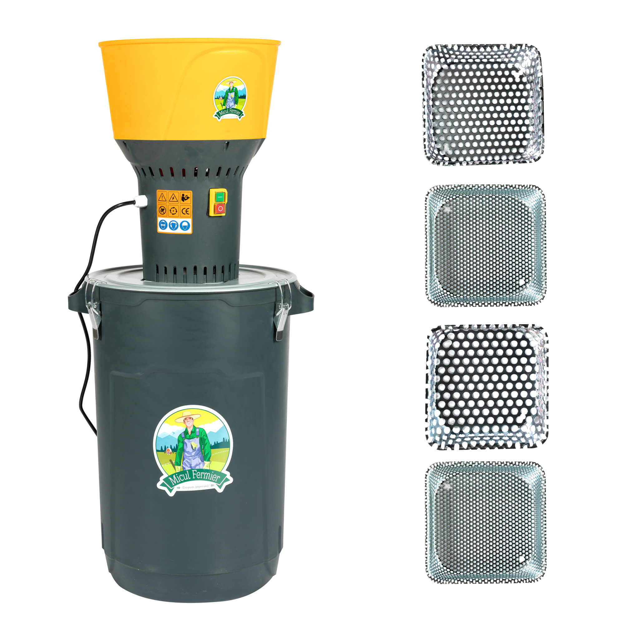 Moara cereale electrica Micul Fermier, 1.3 kW, 19000 rpm, galeata plastic 60 L