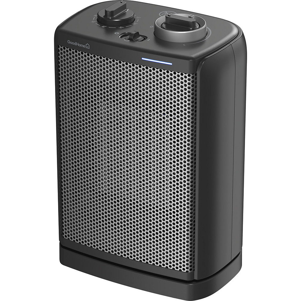 Aeroterma cu ventilator PTC GoodHome, 2 trepte viteza, 2000W, negru