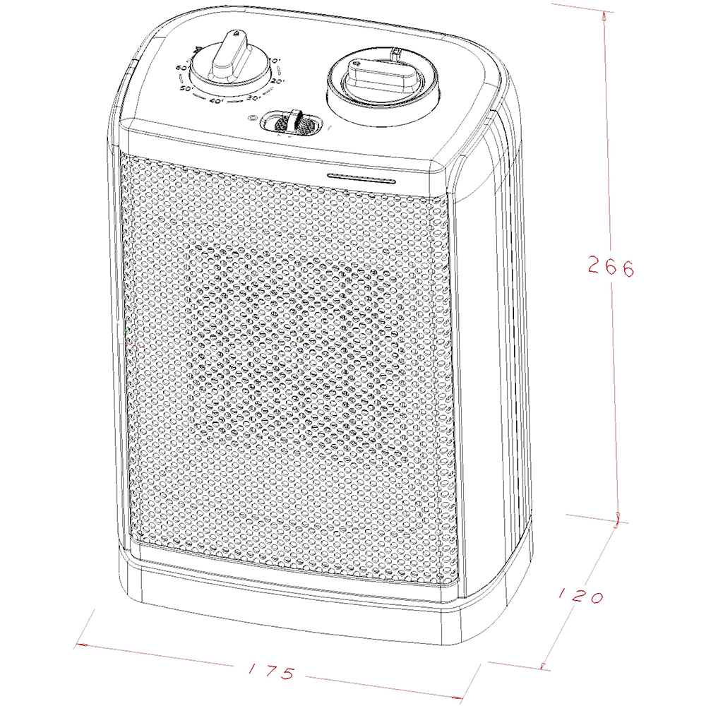 Aeroterma cu ventilator PTC GoodHome, 2 trepte viteza, 2000W, negru