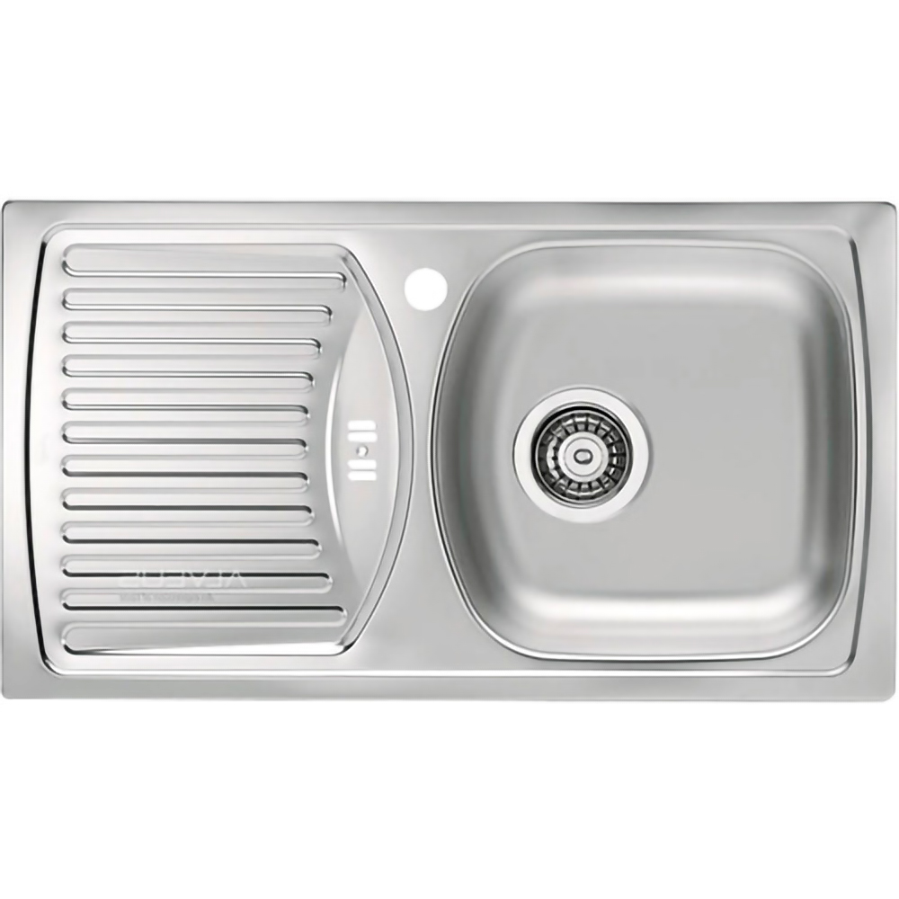 Chiuveta bucatarie ALVEUS Basic 150 Leinen, 1 cuva, picurator stanga, inox, argintiu