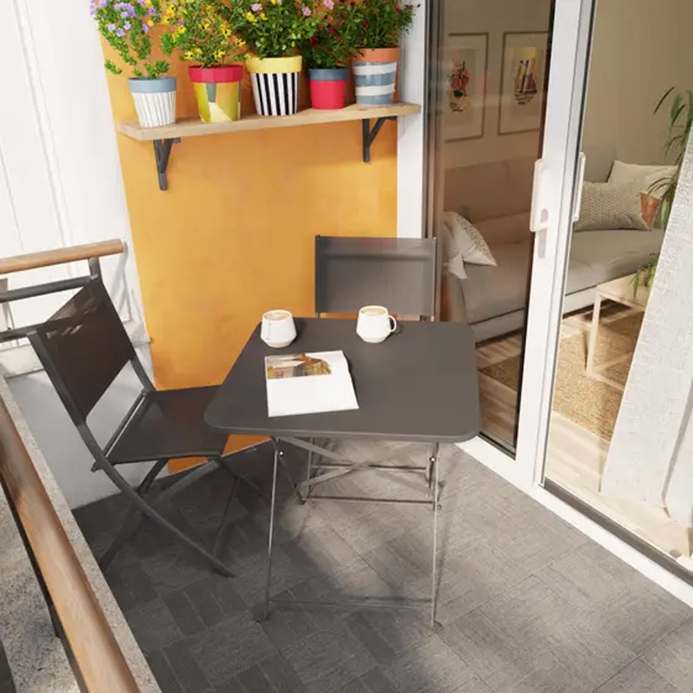 Scaun GOODHOME Saba 101537518, 84.5 x 50 x 46.5 cm, alumniu, gri