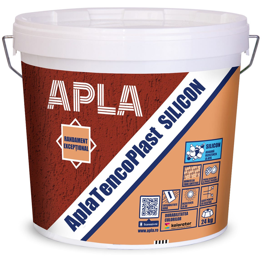 Tencuiala decorativa Apla Tencoplast silicon SC2 Cloud, 24Kg