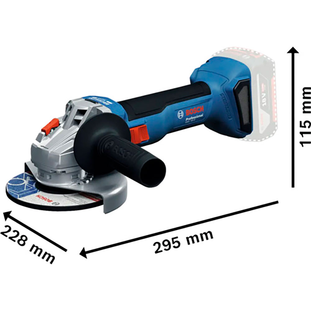 Polizor unghiular BOSCH GWS 18V-8, Li-Ion, 11000rpm, 125mm