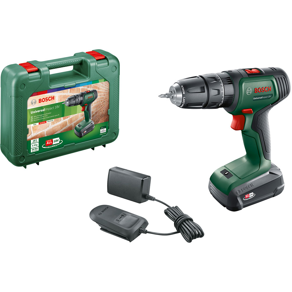 Masina de gaurit si insurubat cu percutie Bosch Universal Impact, 18V, 1.5 Ah, 1450RPM, 34Nm