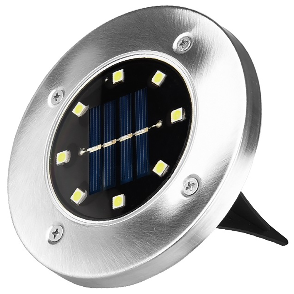 Set 4 lampi solare ENTAC EGSL-P1LS50-B4, IP66, argintiu