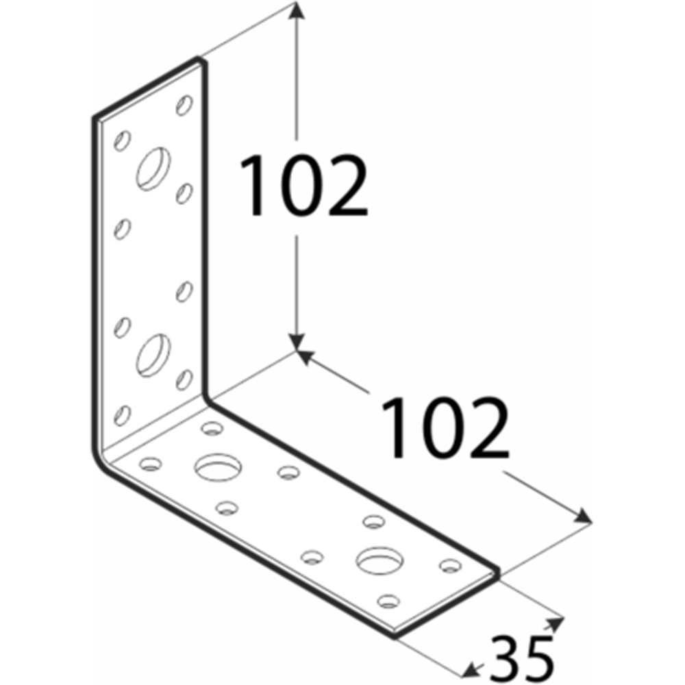 Coltar DMX, 102 x 102 x 35 x 2.5 mm, otel