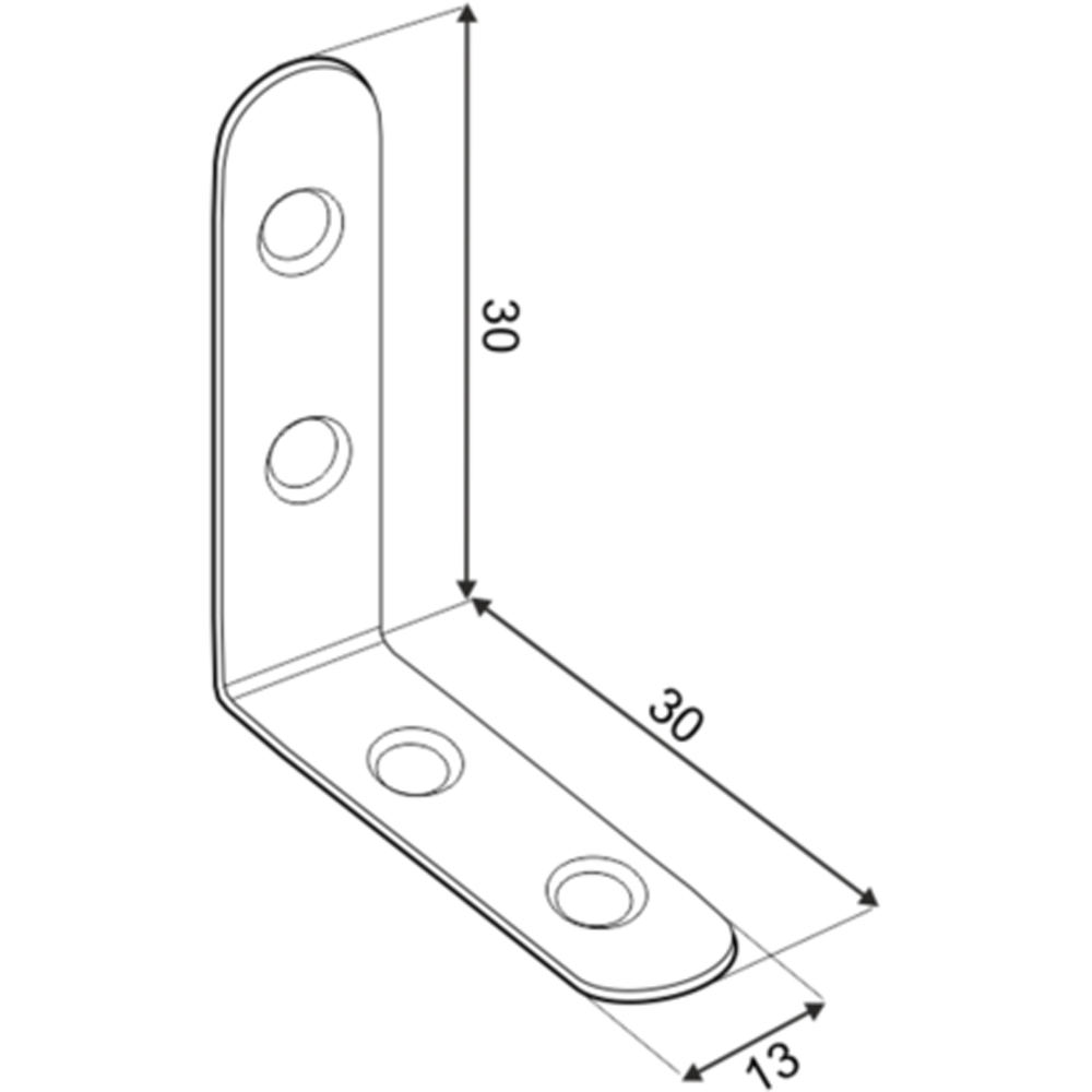 Coltar DMX, 30 x 30 x 13 x 2 mm, otel, 4 buc