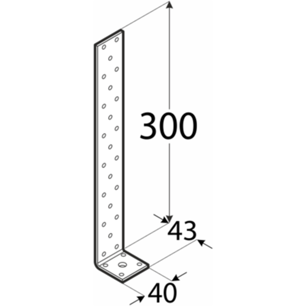 Coltar de ancorare DMX, 300 x 43 x 40 x 4 mm, otel