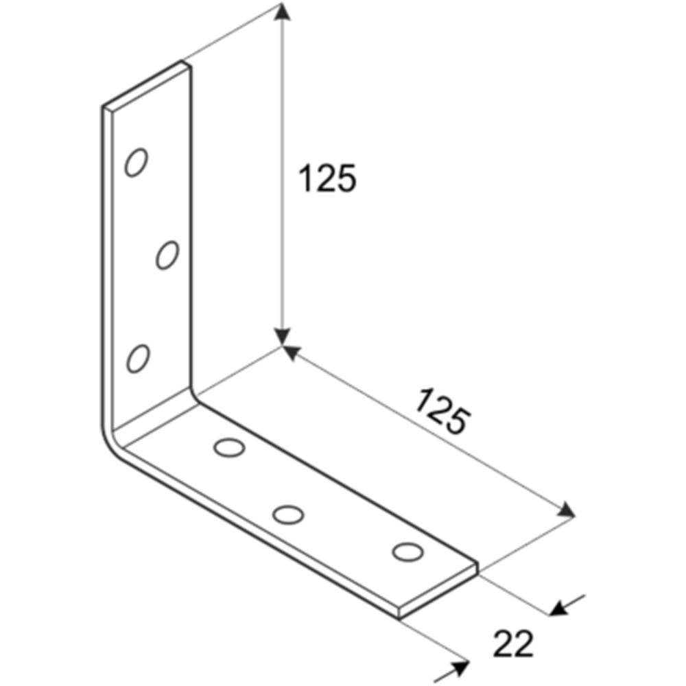 Coltar unghi ingust DMX , 125 x 125 x 2 mm, otel