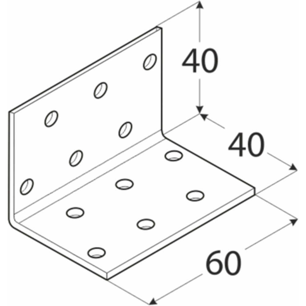 Coltar perforat DMX, 40 x 40 x 60 x 2 mm, otel