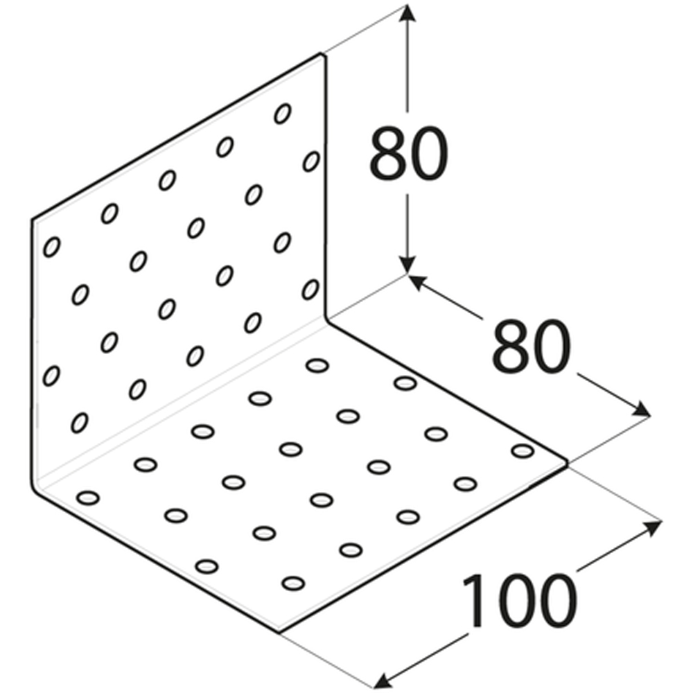 Coltar perforat DMX, 80 x 80 x 100 x 2 mm, otel